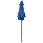 ZNTS Garden Parasol with LED Lights Azure Blue 200x211 cm Aluminium 313564