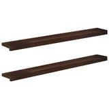 Window Sills 2 pcs Dark Brown 120 x 20 x 2 cm Solid Beech Wood 42048300