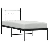 Bed Frame Black Powder-Coated Steel Small Single Bed Frame 353527