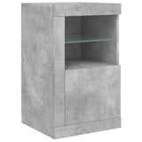 Side Cabinet with LED Lights Concrete Grey Engineered Wood 836636