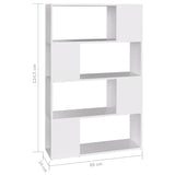 Book Cabinet Room Divider White 80x24x124.5 cm Engineered Wood 809134