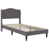 Bed Frame with Headboard Grey 90 x 190 cm Faux Leather 42027867