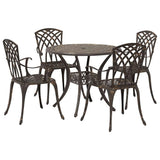 Garden Dining Set 5 pcs Bronze Aluminium 3334716