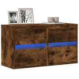 TV Wall Cabinets with LED Lights 2 pcs Smoked Oak 41x31x45 cm 852280