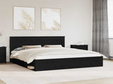 Bed Frame with Headboard Black 180 x 200 cm Solid Pine Wood 3410057