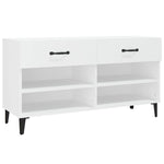 Shoe Cabinet White 102x35x55 cm Engineered Wood 812825