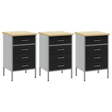 Work Cabinet with Drawer 3 pcs Black and Grey 150 x 55 x 85 cm 3321368