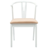 Dining Chair 2 pcs White and Brown Solid Rubber Wood 42020409