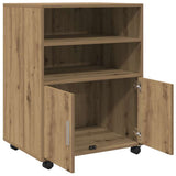 Rolling Cabinet Artisian Oak 60x48x81 cm Engineered Wood 853172