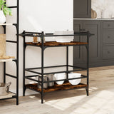 Kitchen Trolley Smoked Oak 82x40x78.5 cm Engineered Wood 842363