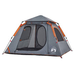 Camping Tent Dome 4-Person Grey and Orange Quick Release 4004145