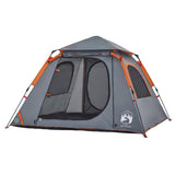 Camping Tent Dome 4-Person Grey and Orange Quick Release 4004145