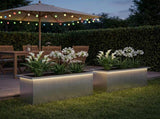 Garden Planter with LED 2 pcs Silver 30 x 80 x 30 cm 8008109