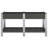 Garden Raised Bed with Shelf Grey 150x50x75 cm WPC 362571