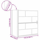 Bath Shower Screen Black and Transparent 116 x 68 x 128 cm 42018558