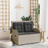 Garden Bench Light Grey Poly Rattan 3394463