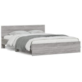 Bed Frame without Mattress Grey Sonoma 150x200 cm King Size 3207481