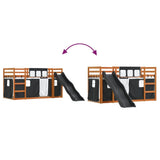 Bunk Bed without Mattress with Slide White and Black 90x200 cm 3284113