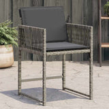 Garden Chairs with Cushions 4 pcs Grey Poly Rattan 365019