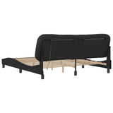 Bed Frame with LED without Mattress "Hvar" Black 180x200 cm 3213948