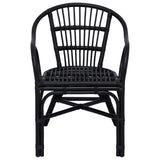 Stacking Chair Black 58 x 60 x 81 cm Rattan 42033215