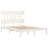 Bed Frame without Mattress White 140x190 cm Solid Wood 3104719