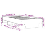 ZNTS Bed Frame without Mattress Grey Sonoma 75x190 cm Small Single Engineered Wood 3295714