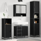 Bathroom Furniture Set 3 pcs Black Oak Engineered Wood 3402550