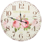 ZNTS Vintage Wall Clock Flower 60 cm 325177