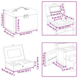 Jewellery Box 3-Layer with Mirror Lockable White 26x18x17.5 cm 4103558