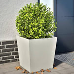 ZNTS Garden Planters White 2 pcs 50x50x50 cm Steel 851069