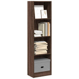 Bookcase Brown Oak 40x24x143 cm Engineered Wood 857789