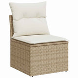 Garden Sofa Set with Cushion Manual 9 pcs Beige Poly Rattan 3357174
