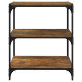 Book Cabinet Smoked Oak 60x33x70.5 cm Engineered Wood and Steel 819324