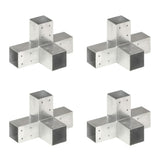 Post Connectors 4 pcs X Shape Galvanised Metal 71x71 mm 145460
