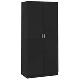 Wardrobe Black 90x52x200 cm Engineered Wood 800631