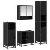 Bathroom Furniture Set 4 pcs Black Oak Engineered Wood 3402392