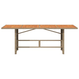 Garden Table with Acacia Wood Top Beige 190x80x74 cm Poly Rattan 365311