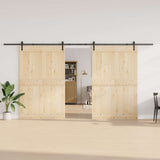 Sliding Door Hardware Kit 427 cm Steel Black 3295776