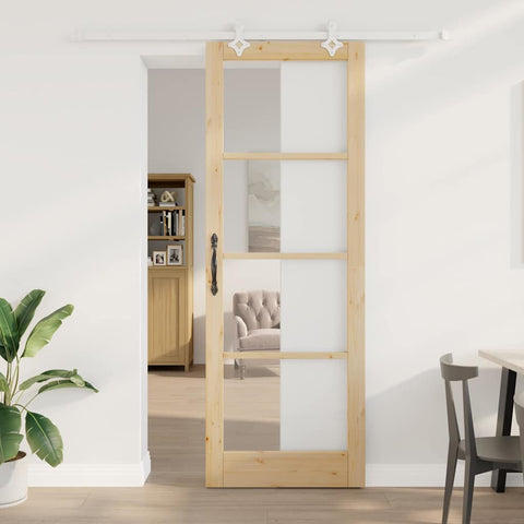 Sliding Door Manual Brown 83 x 232 cm Wood and metal 3332253