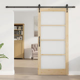 Sliding Door Manual ORKDAL Brown 93 x 202 cm Wood and metal 3332483