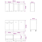 Kitchen Unit LYON 4 pcs Black Oak Engineered Wood 3445848