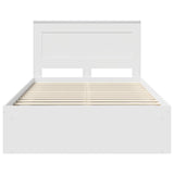 Bed Frame with Headboard White 120 x 190 cm Solid Pine Wood 3410104