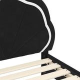 Children's Bed Frame with Headboard Black 90 x 190 cm Velvet 42010917