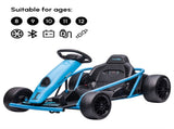 24V Drift Kart, Electric Ride-On Racing Go Kart w/ 2 Speeds, Steering Wheel, Pedals for Kids Aged T3398P348397