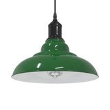 Pendant Lamp Height Adjustable E27 Gloss Green 31 cm Metal 4103437