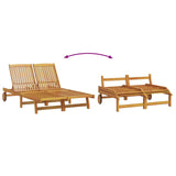 Sun Lounger Reclining Brown 125 x 200 x 84cm Solid Acacia wood 3325192