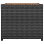 Tea Table with Wooden Top Black Poly Rattan&Solid Wood Acacia 319558