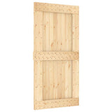 Sliding Door with Hardware Set 100x210 cm Solid Wood Pine 3332747