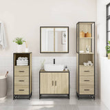 4 Piece Bathroom Furniture Set Sonoma Oak Engineered Wood 3301246
